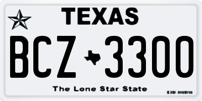 TX license plate BCZ3300