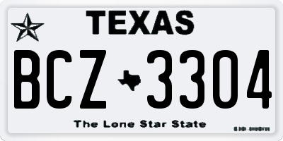 TX license plate BCZ3304
