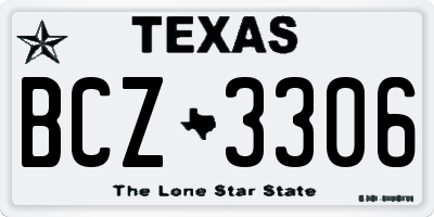 TX license plate BCZ3306