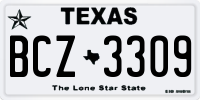 TX license plate BCZ3309