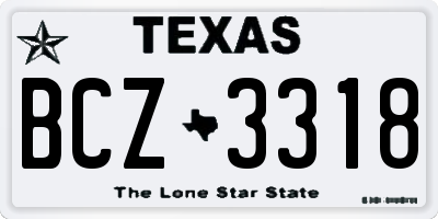 TX license plate BCZ3318