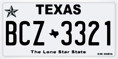 TX license plate BCZ3321