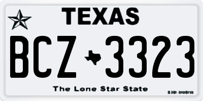 TX license plate BCZ3323