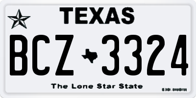 TX license plate BCZ3324