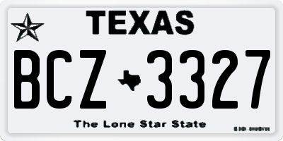 TX license plate BCZ3327