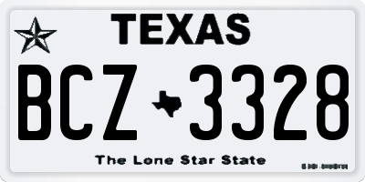 TX license plate BCZ3328