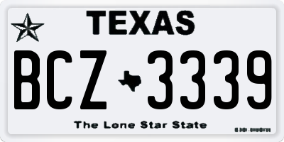 TX license plate BCZ3339