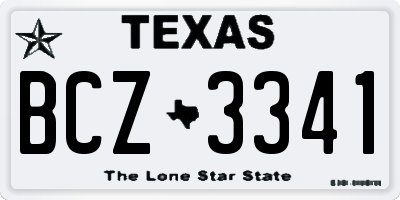 TX license plate BCZ3341