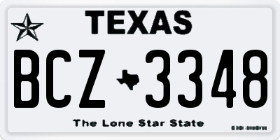 TX license plate BCZ3348