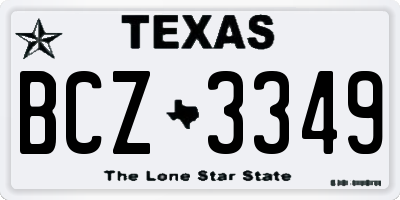 TX license plate BCZ3349