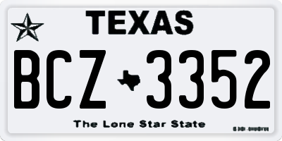 TX license plate BCZ3352