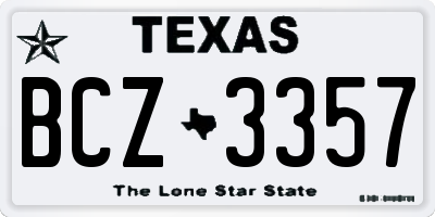 TX license plate BCZ3357