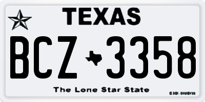 TX license plate BCZ3358