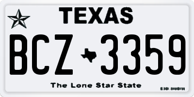 TX license plate BCZ3359