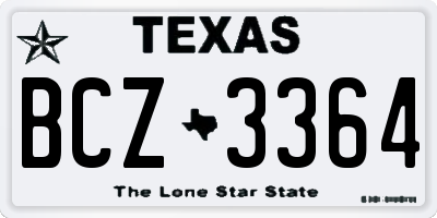 TX license plate BCZ3364