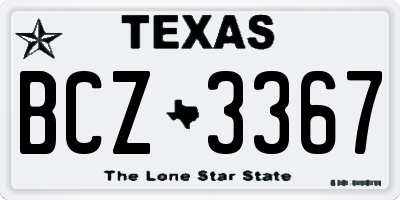TX license plate BCZ3367