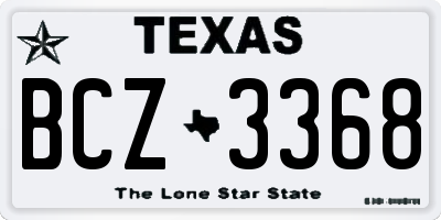 TX license plate BCZ3368