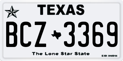 TX license plate BCZ3369