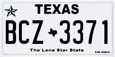 TX license plate BCZ3371