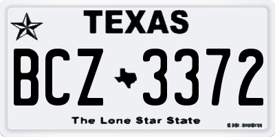 TX license plate BCZ3372