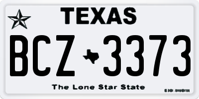 TX license plate BCZ3373
