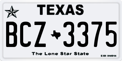 TX license plate BCZ3375