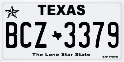 TX license plate BCZ3379