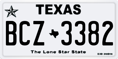 TX license plate BCZ3382