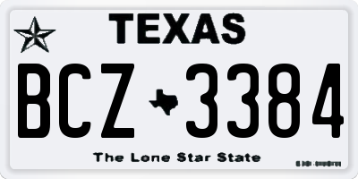 TX license plate BCZ3384