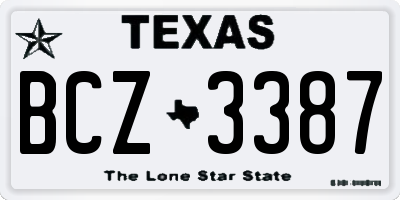 TX license plate BCZ3387