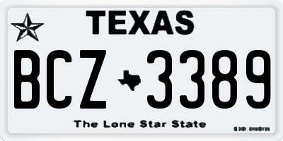 TX license plate BCZ3389