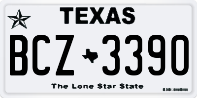 TX license plate BCZ3390