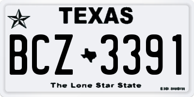 TX license plate BCZ3391