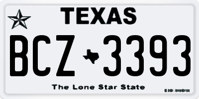 TX license plate BCZ3393