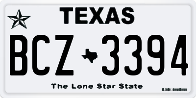 TX license plate BCZ3394