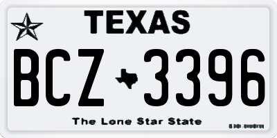 TX license plate BCZ3396