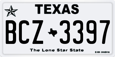 TX license plate BCZ3397