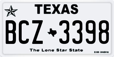 TX license plate BCZ3398