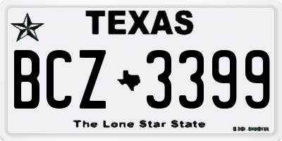 TX license plate BCZ3399