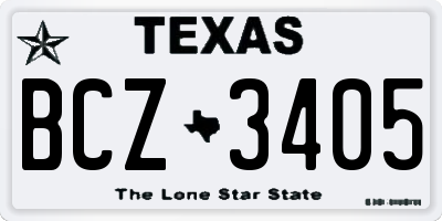 TX license plate BCZ3405