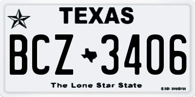 TX license plate BCZ3406