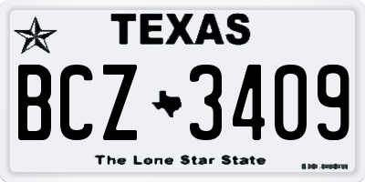 TX license plate BCZ3409