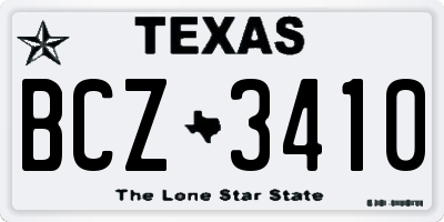 TX license plate BCZ3410