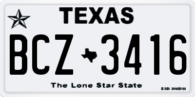 TX license plate BCZ3416