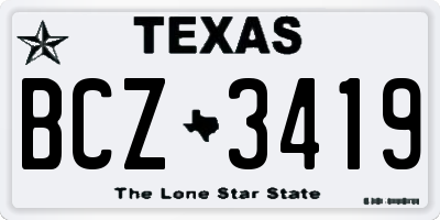 TX license plate BCZ3419