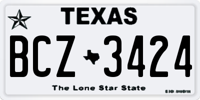 TX license plate BCZ3424