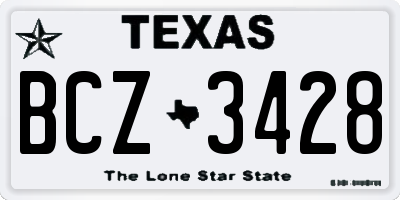 TX license plate BCZ3428