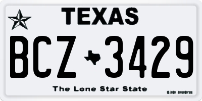 TX license plate BCZ3429