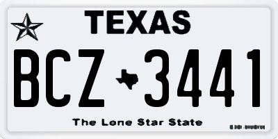 TX license plate BCZ3441