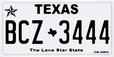 TX license plate BCZ3444